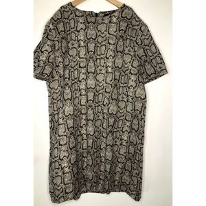 Zara Women boxy snake print dress medium